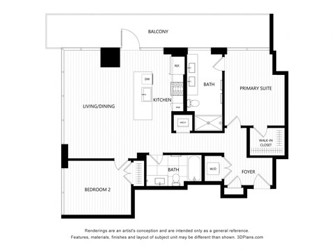 a floor plan of a bedroom apartment with a floor appreciated